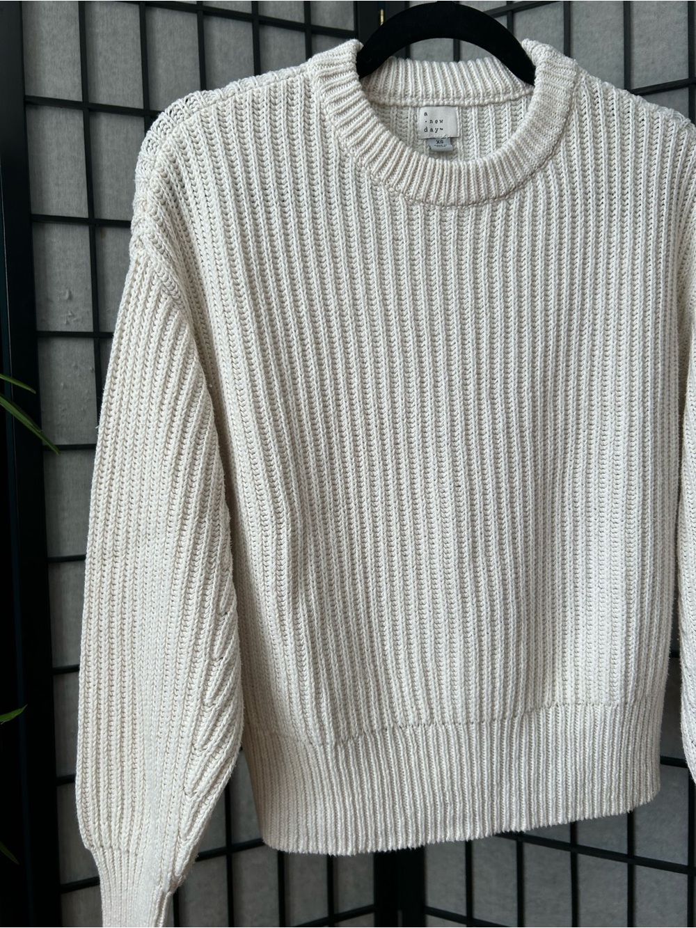 A New Day Cozy Cream Knit Sweater Size XS